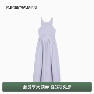 EMPORIO 阿玛尼26年夏季 新款 女士纯棉圆领吊带连衣裙官方 ARMANI