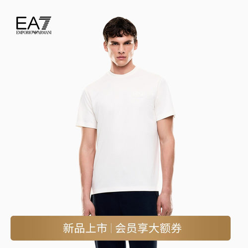 EA7/阿玛尼男士圆领短袖运动T恤