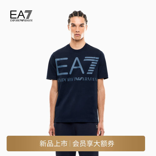 EA7/阿玛尼男士圆领短袖印花T恤