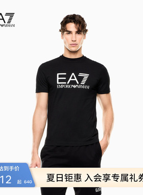 EMPORIO ARMANI/阿玛尼EA7/春夏新款男女情侣圆领短袖正肩印花T恤