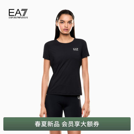 EMPORIO ARMANI/阿玛尼EA7/春夏女士圆领短袖正肩印花运动风薄T恤