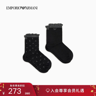 女士两双装 阿玛尼秋冬新款 花边耐穿短筒袜棉袜 ARMANI EMPORIO