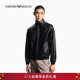 羊皮革棒球领皮衣夹克外套 EMPORIO 新款 ARMANI 男士 阿玛尼春季