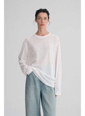 MAISON CECILE 三色|雪花棉天丝肌理宽松简约随性休闲百搭长袖T恤