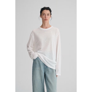 MAISON CECILE 三色|雪花棉天丝肌理宽松简约随性休闲百搭长袖T恤