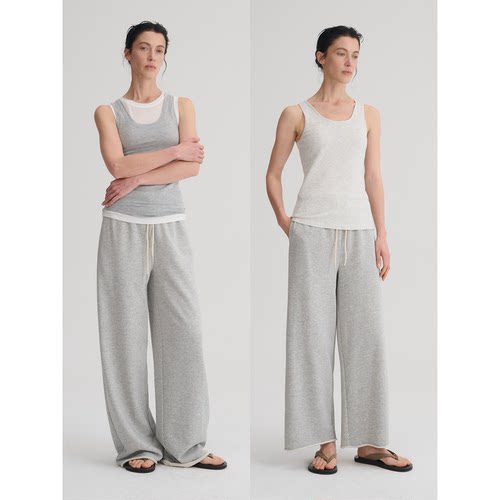 MAISON CECILE三色|两种长度舒适好穿日常休闲简约抽绳卷边运动裤