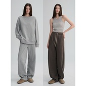 抽绳长裤 MAISON 全棉舒适简约百搭慵懒风圆领卫衣 三色 CECILE