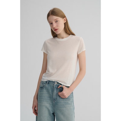 MAISON CECILE 三色|天丝羊毛混纺百搭柔软亲肤圆领正肩显瘦T恤