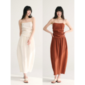 CECILE 干丝抽褶吊带 六色 重现加色法式 花苞半裙 经典 MAISON