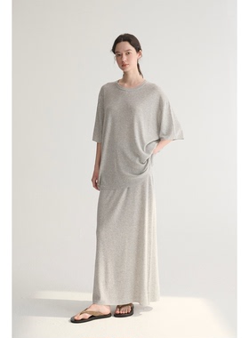 MC 亚麻针织T恤半裙 新增花灰（跳转至原链接购买）MAISON CECILE