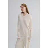 MAISON CECILE三色 高克重全羊绒V领宽松松弛感毛衣