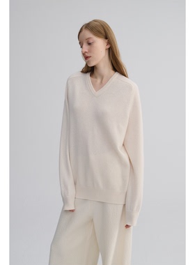 MAISON CECILE三色|高克重全羊绒V领宽松松弛感毛衣