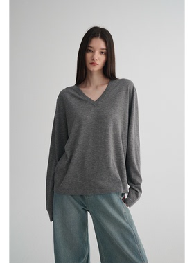 MAISON CECILE 三色/真丝羊毛轻盈软糯简约松弛V领/圆领针织毛衣