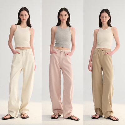 MC 三色|春夏低饱和温柔简约百搭显瘦镰刀牛仔裤MAISON CECILE