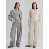 MAISON 本两色羊毛厚织不规则彩点抽绳松紧腰卫裤 CECILE 加绒版