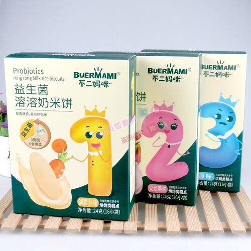 不二妈咪益生菌溶溶奶米饼24克