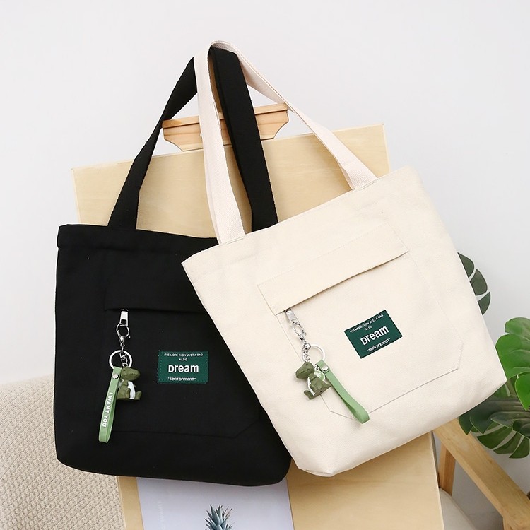 黑色帆布包女单肩斜挎手提装书袋学生上课大容量A4上班2021夏新款