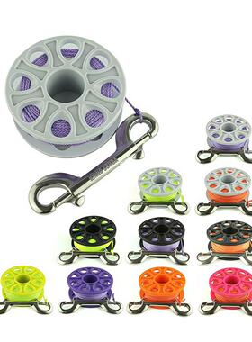 SSO潜水配件线轮18米AOW象拔浮标配套安全弦轴配铜双头扣科诺便携