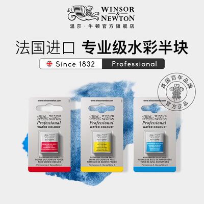 进口WINSOR温莎牛顿艺术家级专家级固体水彩颜料半块单块补充色