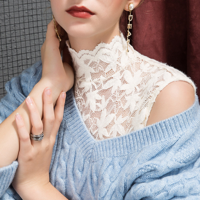 2025秋季新款高领蕾丝打底衫女背心高档磨毛春秋内搭欧洲站无袖衫,女装/女士精品,背心吊带,淘宝优惠券,粉丝福利购,淘宝优惠卷