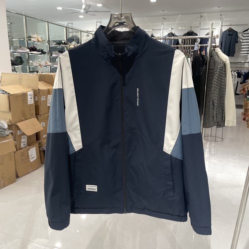 W868[双面可穿]立领夹克爆款秋季新款撞色宽松防风外套户外