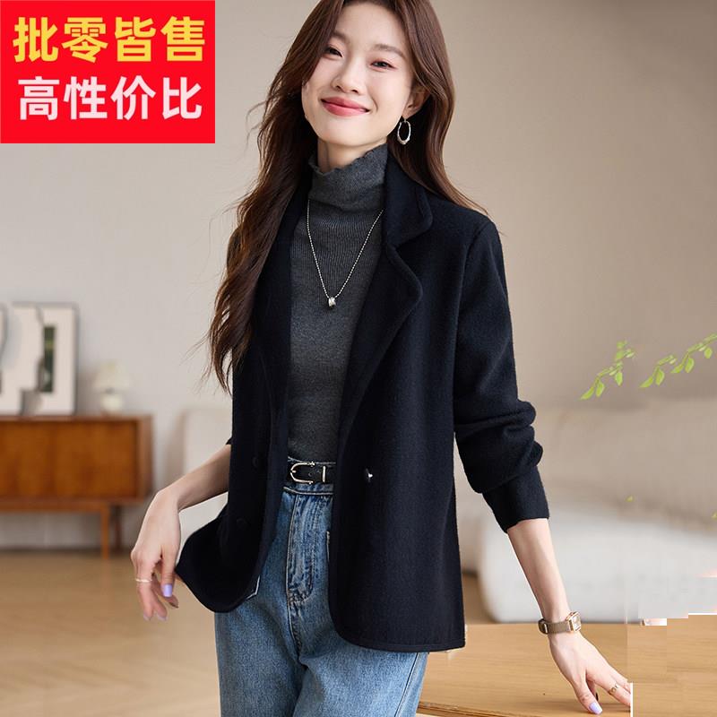 毛呢外套女春秋款2025年新款今年流行爆款高级感针织开 衫气质上
