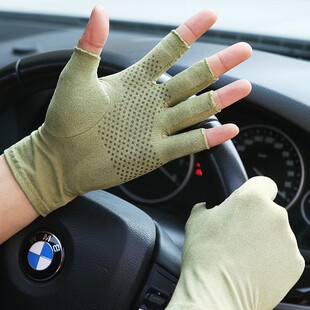 通用吸汗男士专用驾驶手套透气汽车薄半截夏季机车司机防滑开车