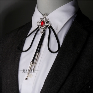 个性新款潮流男西装领带宝石复古波洛领带女打结项链衬衫领结领花