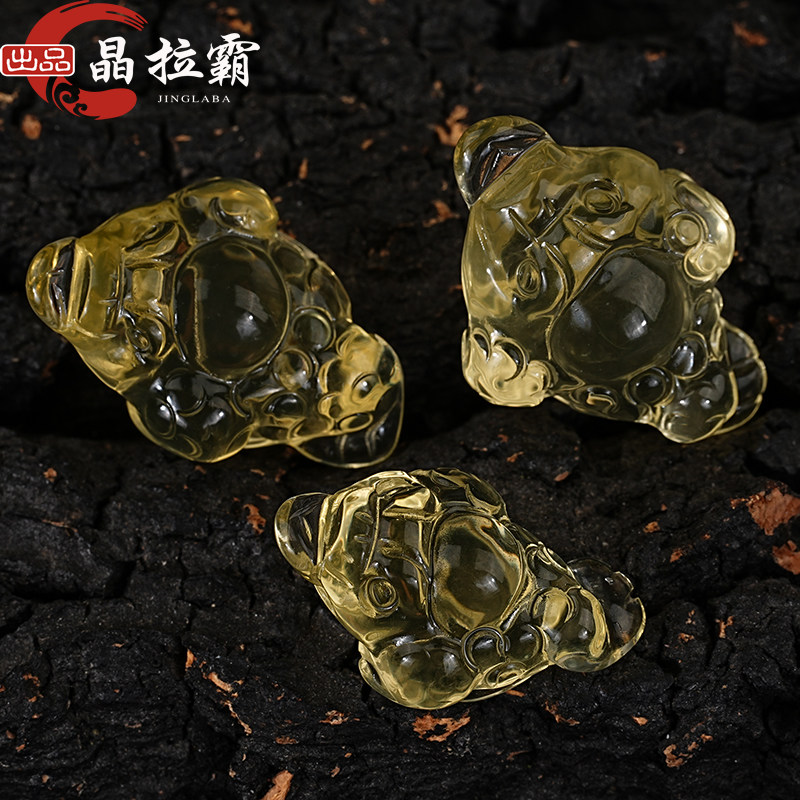 天然黄水晶金蟾雕刻件图片