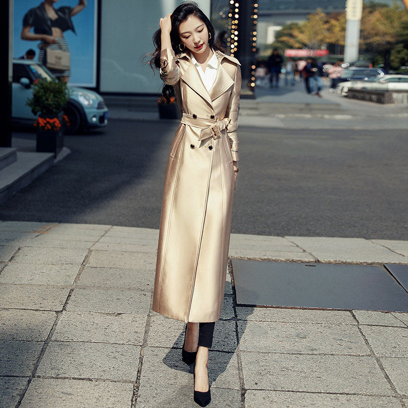 坠感风衣女中长款过膝英伦风高端大气大衣2020新款韩版气质外套秋