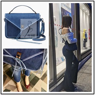 明可夫 十年老店Rebecca Minkoff 瑞贝卡 牛仔邮差女包 DARREN