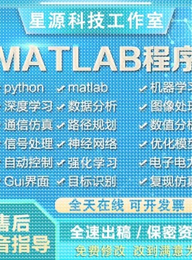 Matlab代编程序python深度机器学习神经网络图像处理通信彷真算法