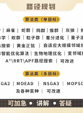 matlab路径规划python强化学习多目标优化遗传粒子群算法代编改进