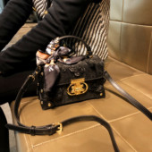 香港品牌斜挎包2026新款 手提小包真皮单肩小方包女包 通勤黑色时尚