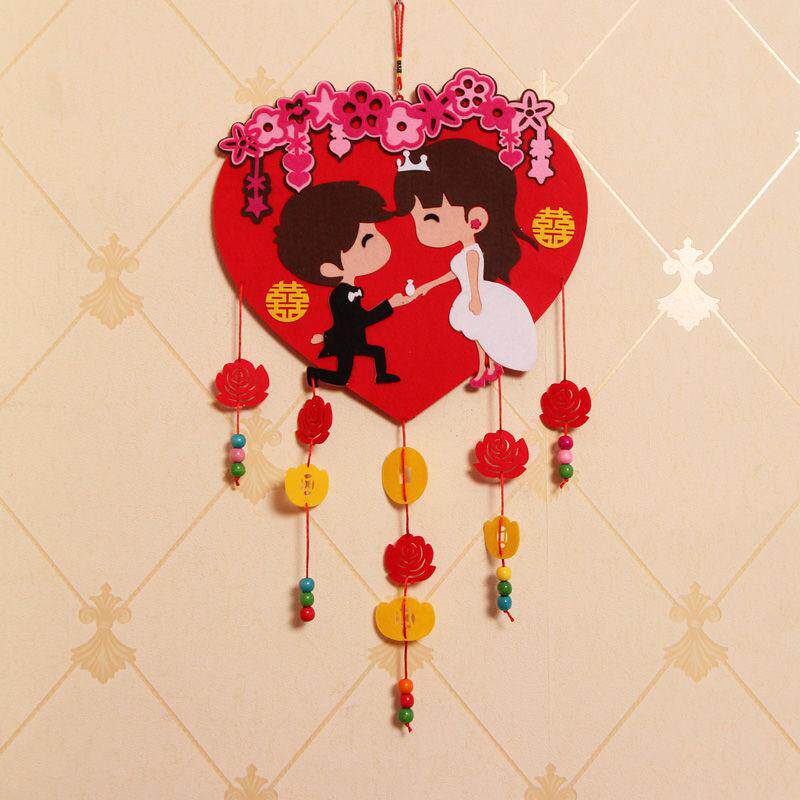 新款創意結婚禮物婚房情侶臥室客廳裝飾布置門喜字卡通床頭挂飾在類目 家居飾品, 壁飾中 - 來自Buy2taobao.com提供專業的淘寶代購服務