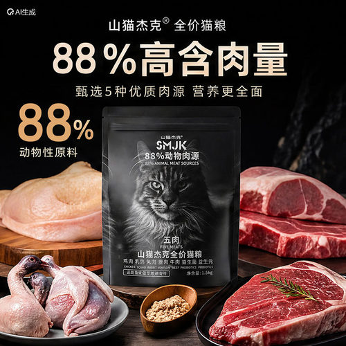 山猫杰克全价猫粮高鲜肉营养主粮