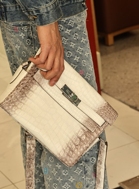 Kelly Messenger27小号邮差包，喜马拉雅鳄鱼皮，银扣实拍现货