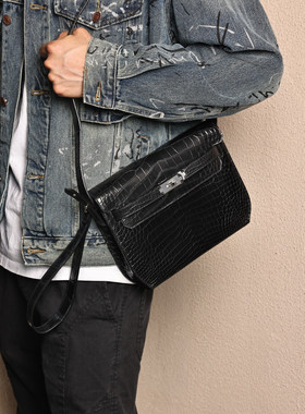 Depeches25手包，黑色性价比版鳄鱼皮，银扣实拍现货。