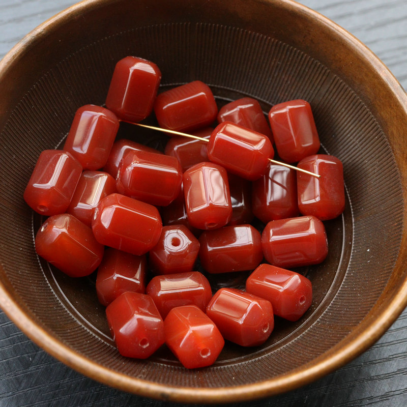 天然玛瑙六角柱手串挂坠饰品配件