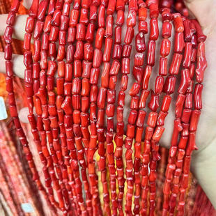随形7 diy手串项链耳饰发饰饰品配件 12mm红色海竹珊瑚散珠串珠