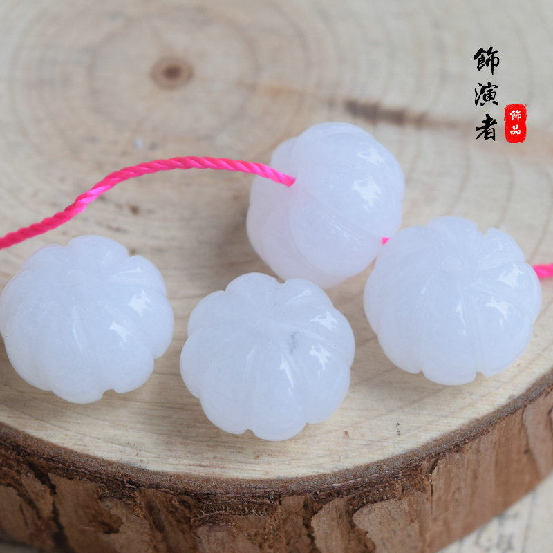 NATURAL PINK QUARTZ GREEN AVENTURINE WHITE JADE RED AVENTURINE TOPAZ 9*14MM SMALL PUMPKIN THROUGH HOLE BRACELET PENDANT DIY MATERIAL