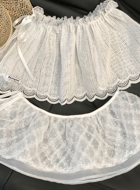 韩系白色花朵蕾丝屁帘女2026新款芭蕾风叠穿绑带裙帘配裤子半身裙