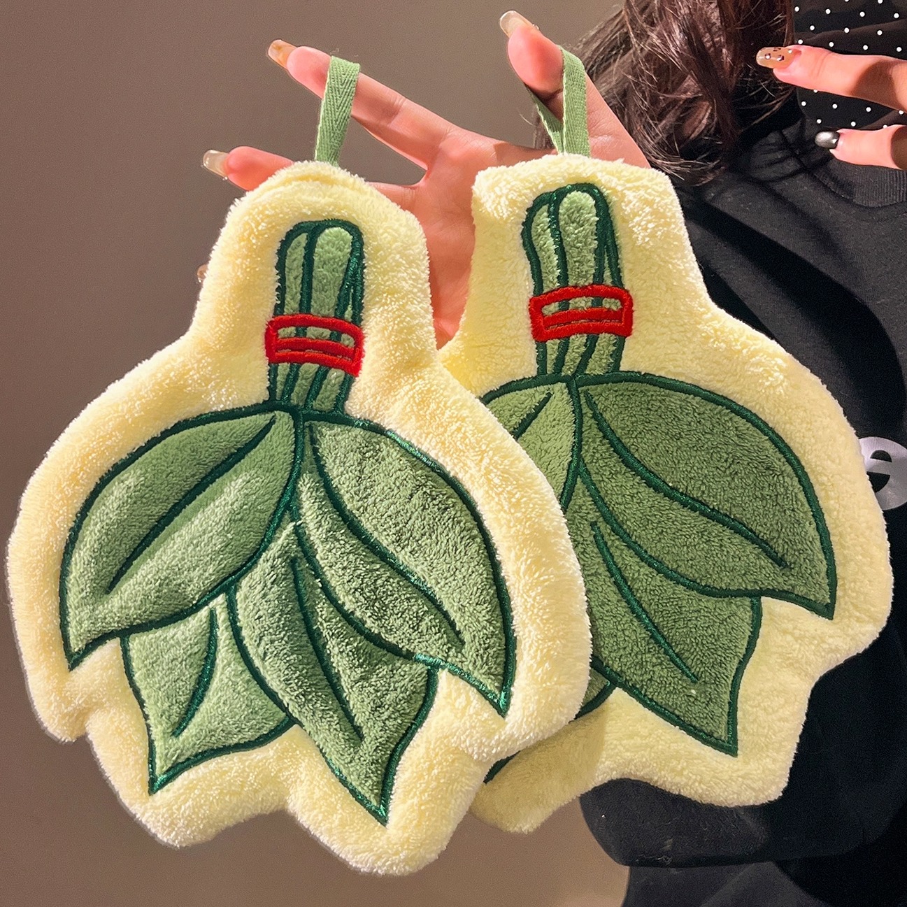 一把柚子叶擦手巾挂式吸水速干