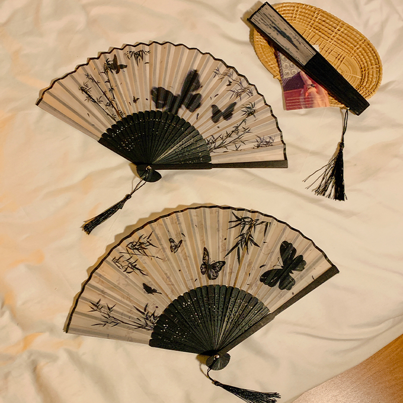古风蝴蝶折叠扇子女夏季随身便携