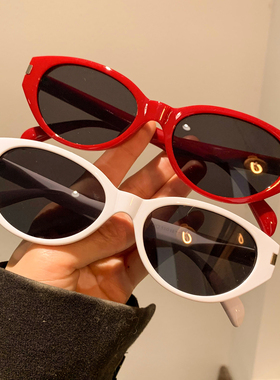 韩版猫眼复古安可拉红色墨镜女2026新款高级感近视防紫外线太阳镜