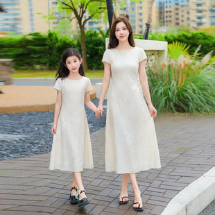 高级感连衣裙夏装亲子装母女款洋气时尚长款海边度假风女童长裙
