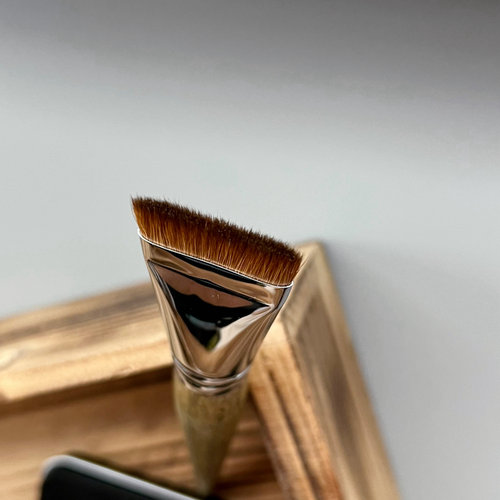 100%黄狼尾毛一字型粉底刷 无痕粉底液刷省粉底 轻薄底妆效果D06A