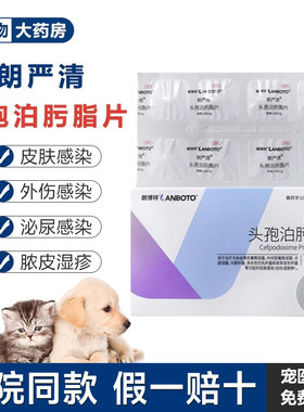 朗博特朗严清头孢泊肟脂片猫咪狗狗消炎药感冒皮肤病泌尿系统疾病