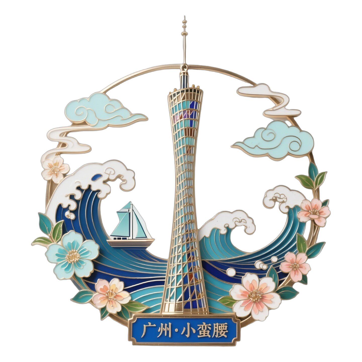 广州小蛮腰金属磁吸冰箱贴
