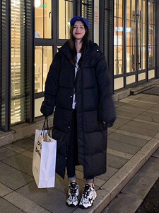 爆款羽绒棉服女中长款过膝2023冬季新款韩版棉袄宽松加